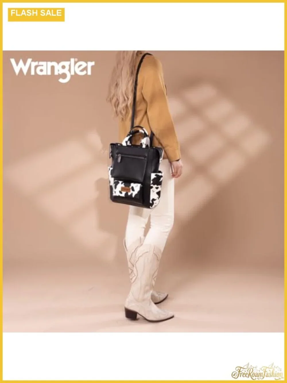 Women's Cow Print Backpack Purse Vegan Leather Convertible Anti Theft Daypack
